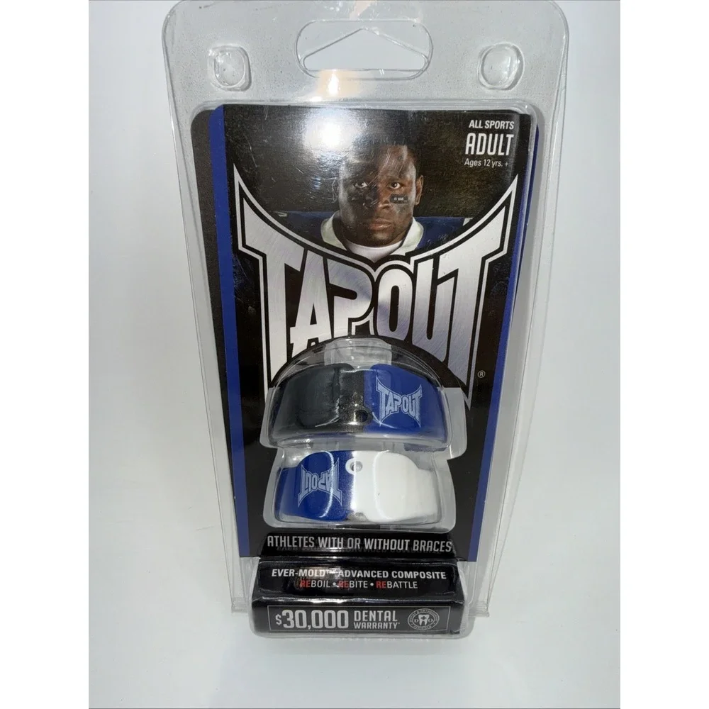 New Tapout All Sports Mouth Guard (2 PACK)  Blue/Black Blue/Wht. ADULT SIZE 12+